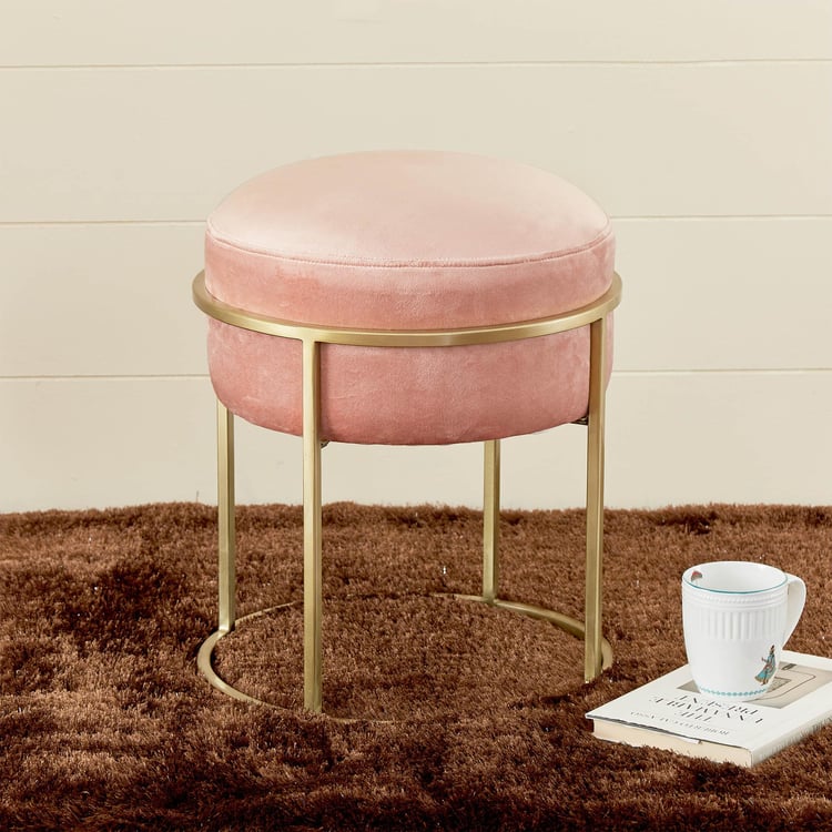 Moksha Metal Ottoman - Pink