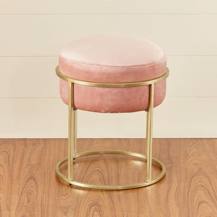 Moksha Metal Ottoman - Pink