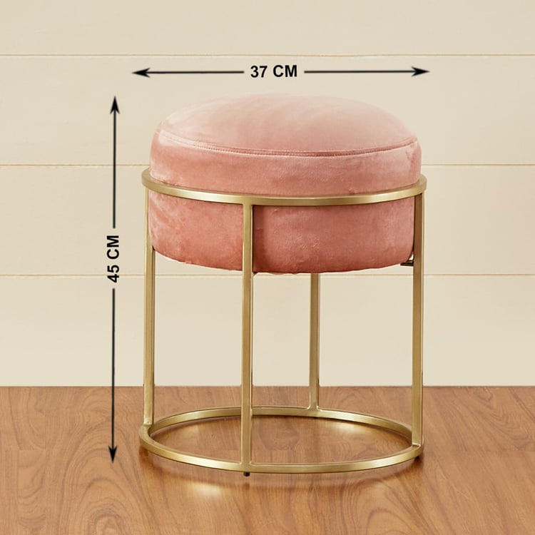 Moksha Metal Ottoman - Pink