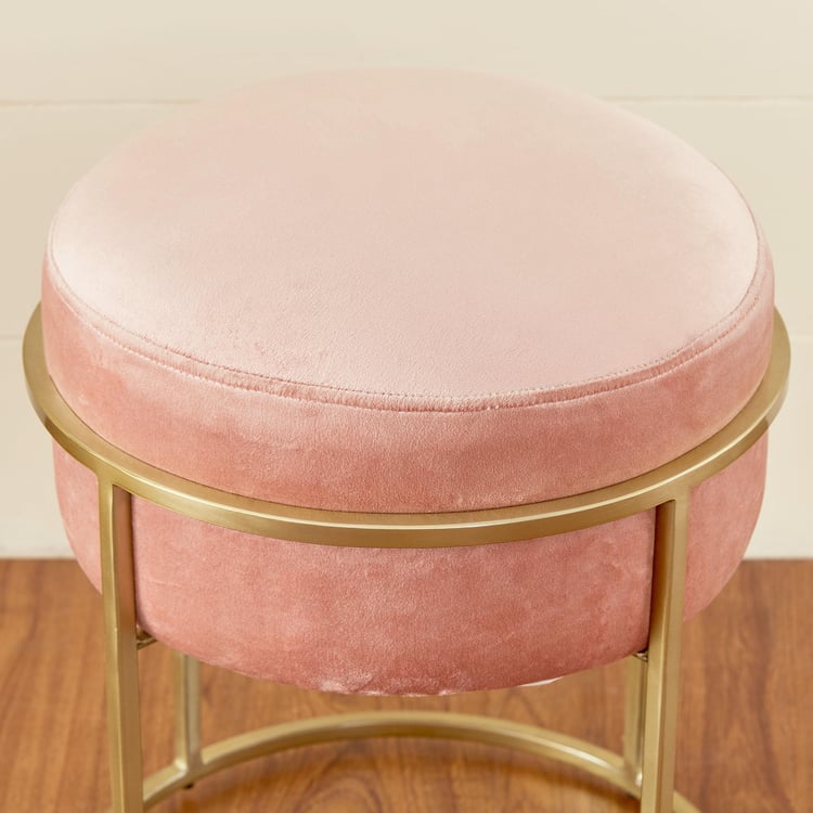 Moksha Metal Ottoman - Pink