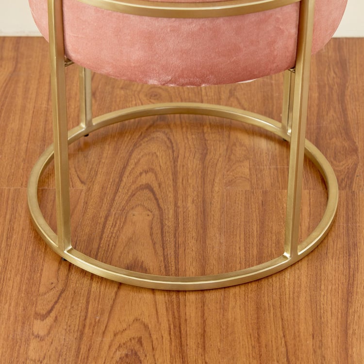 Moksha Metal Ottoman - Pink