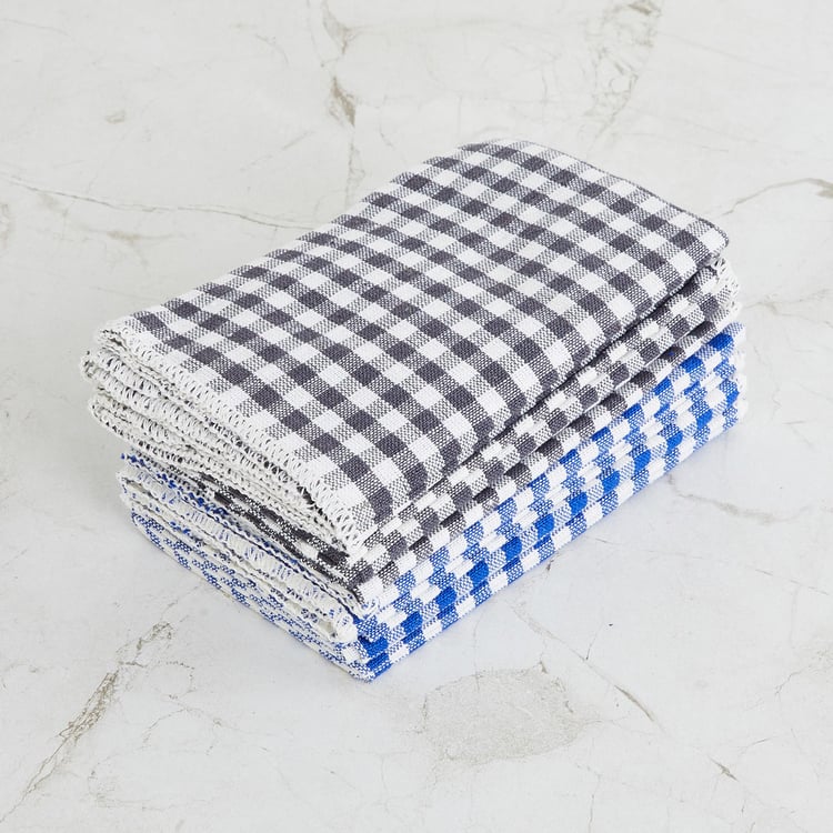 Glasgow Multicoloured Checks Cotton Kitchen Towel - 30x50cm - Set of 8