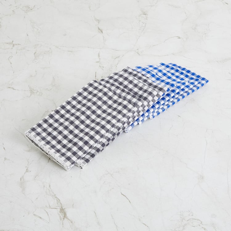 Glasgow Multicoloured Checks Cotton Kitchen Towel - 30x50cm - Set of 8