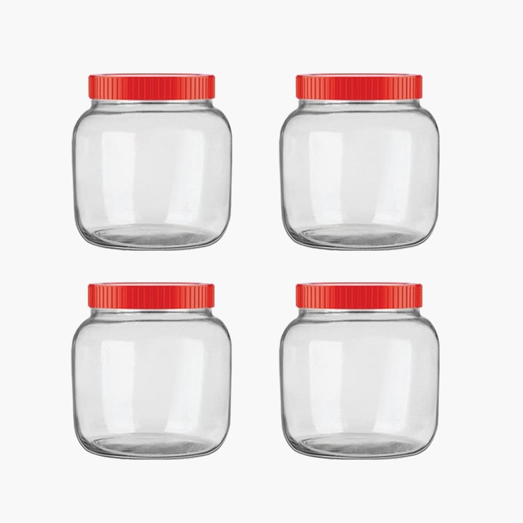 Corsica Essentials Transparent Airtight Glass Jar - 250ml - Set of 4
