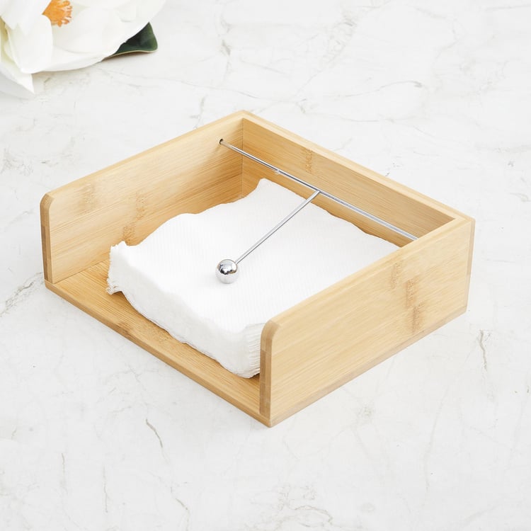 Raisin Bamboo Tissue Holder - 21.5x19x7cm