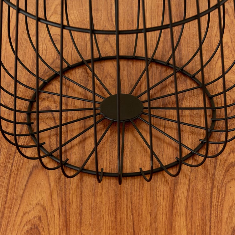 Noel Metal Basket End Table - Black