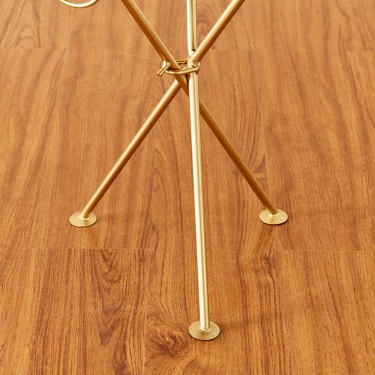 Teardrop Metal Tripod End Table - Gold