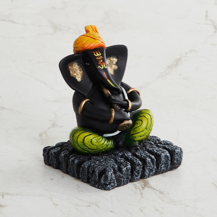 OEBUAFI Statues de Dieu éléphant Ganesha, Figurine Indienne Ganesha Idol à énergie Solaire, Décoration de Tableau de Bord de Voiture pour les Amateurs de Yoga, Cadeau de Méditation (GOLD