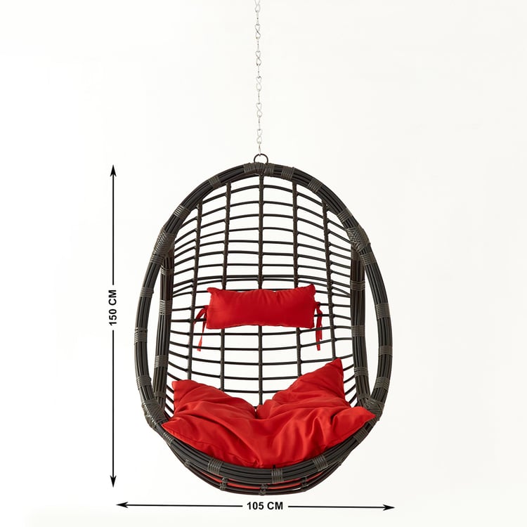 Helios Brezza Hanging Chair with Seat Cushions - Black