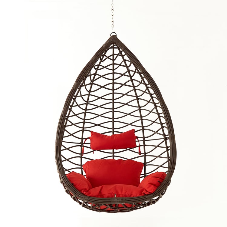 Helios Brezza Uber Hanging Chair with Seat Cushions - Brown