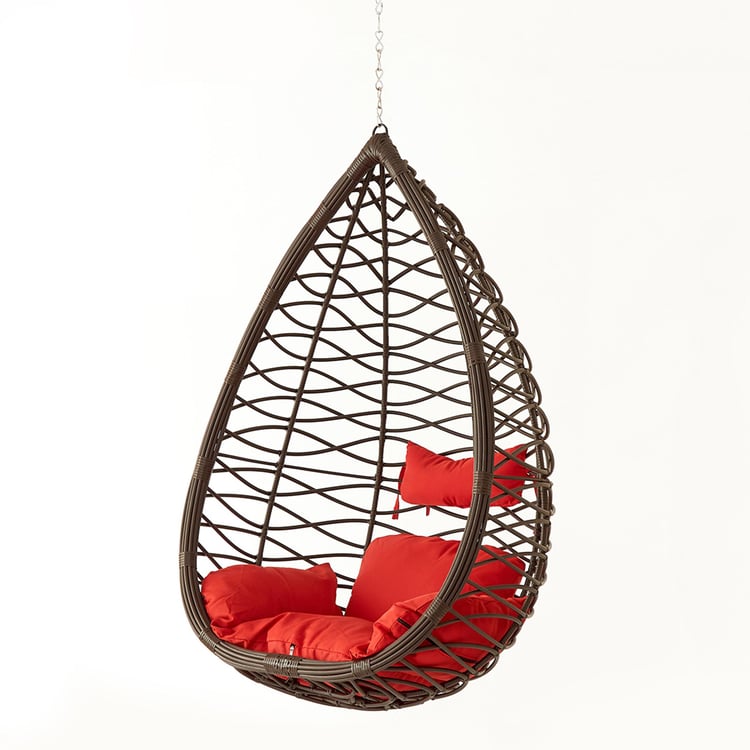 Helios Brezza Uber Hanging Chair with Seat Cushions - Brown