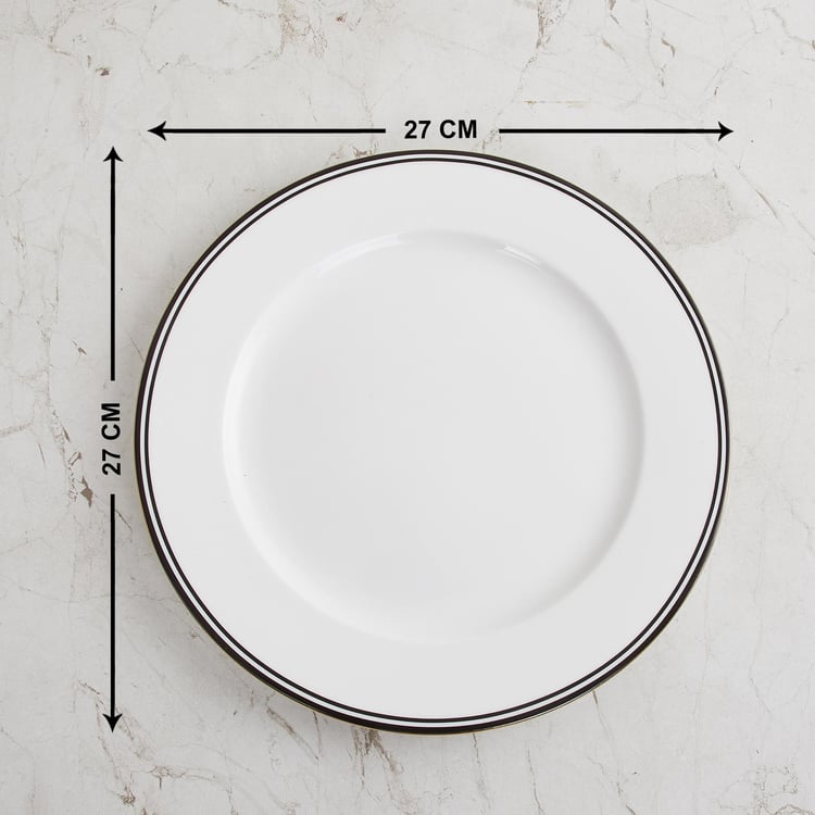 Andrey Bone China Rimmed Dinner Plate - 27cm