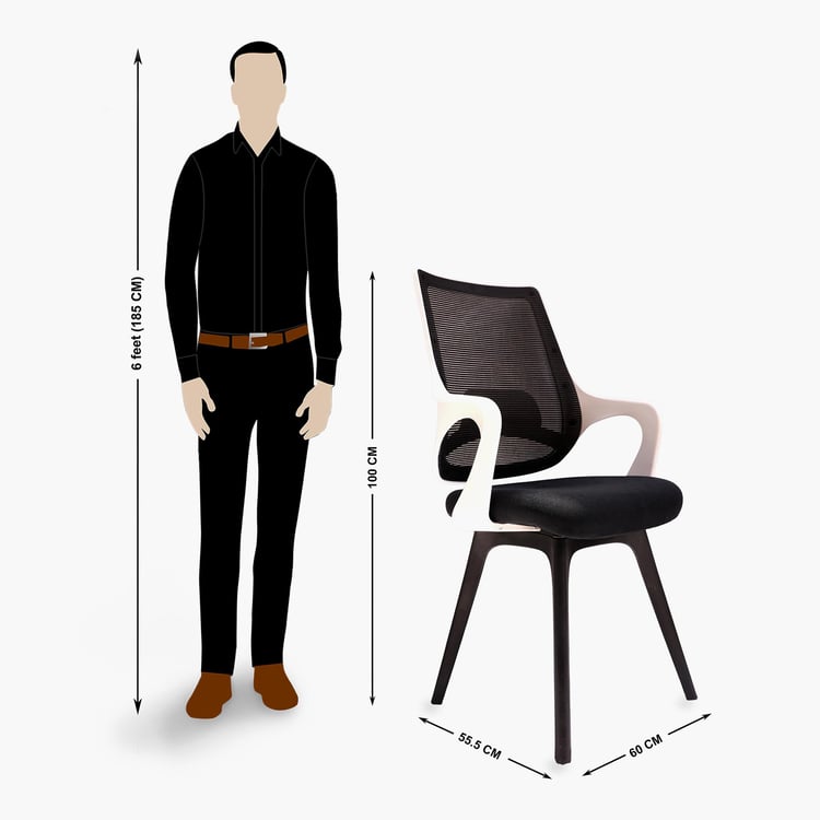 Milo Polypropylene Visitor Chair - Black and White
