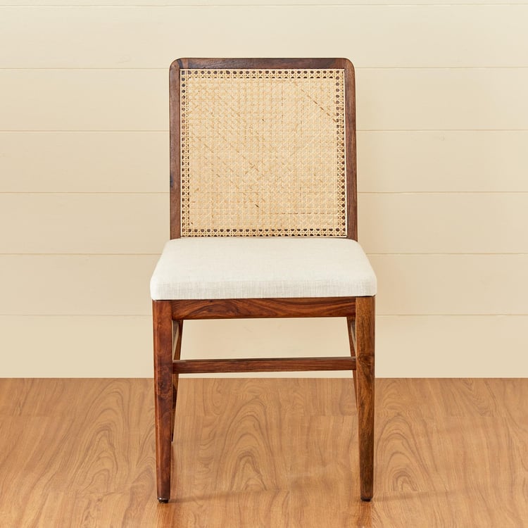 Cane Connection Set of 2 Sheesham Wood Dining Chairs - Brown