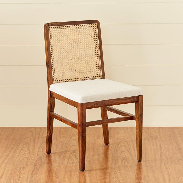 Cane Connection Set of 2 Sheesham Wood Dining Chairs - Brown