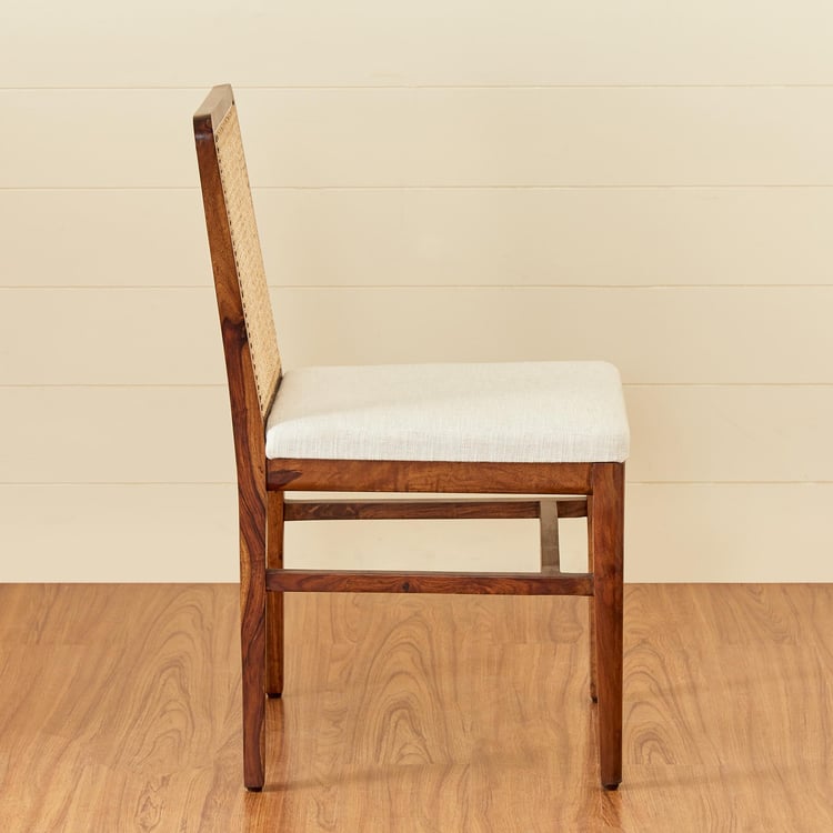 Cane Connection Set of 2 Sheesham Wood Dining Chairs - Brown