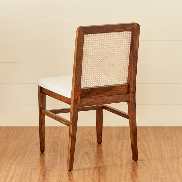 Cane Connection Set of 2 Sheesham Wood Dining Chairs - Brown