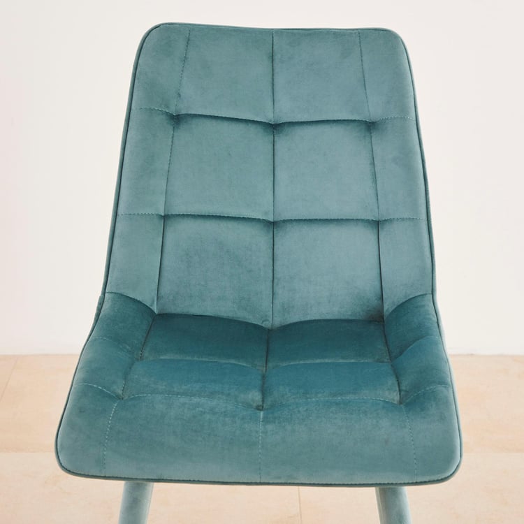 Bianca Set of 2 Velvet Dining Chairs - Sea Blue