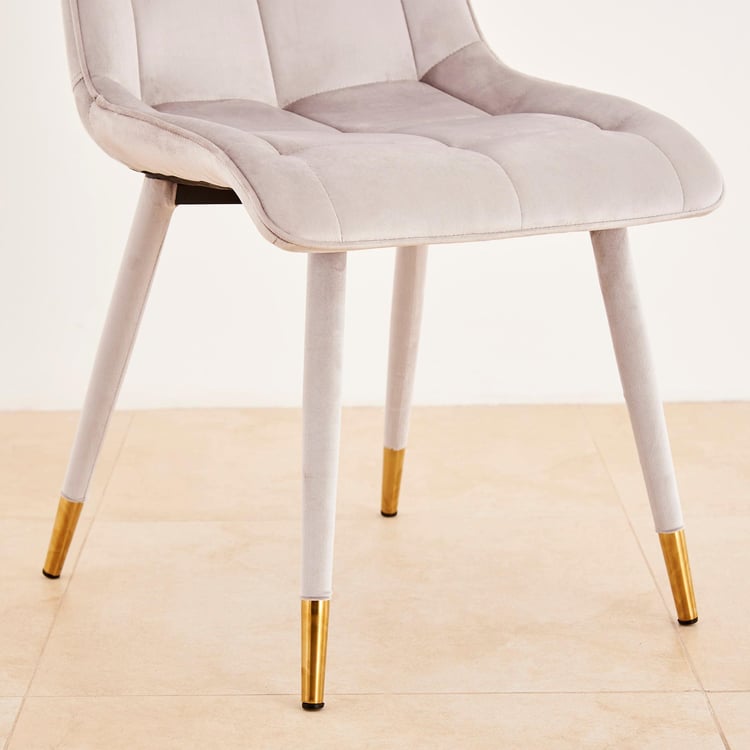 Bianca Set of 2 Velvet Dining Chairs - Grey