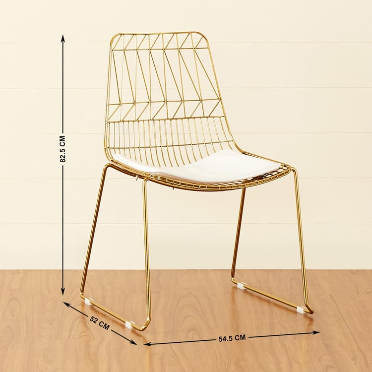 Jin Set of 2 Metal Dining Chairs - Gold