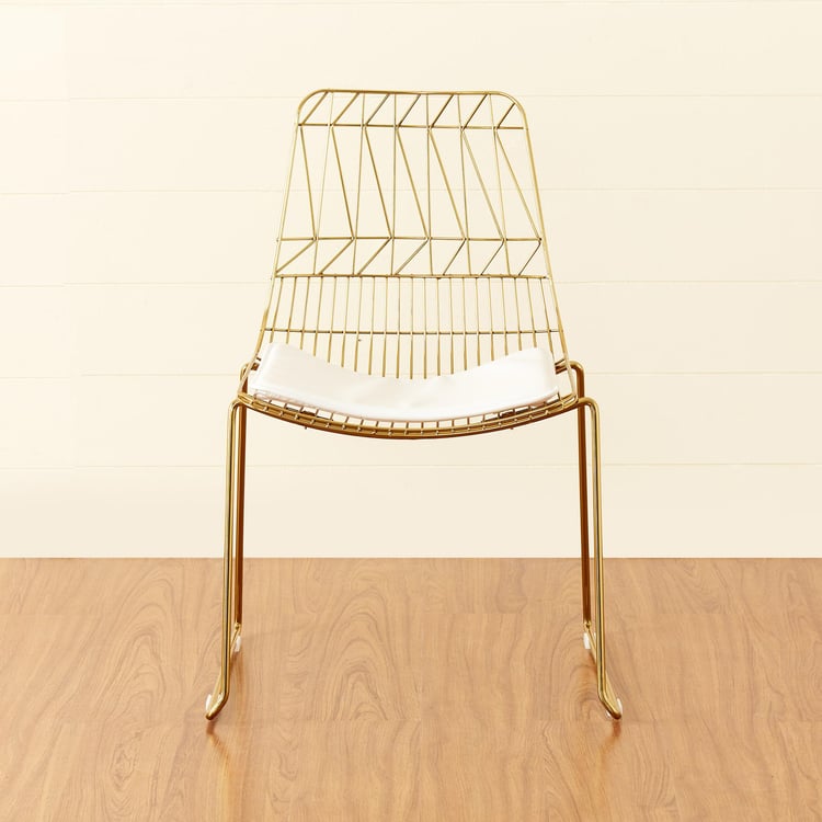 Jin Set of 2 Metal Dining Chairs - Gold