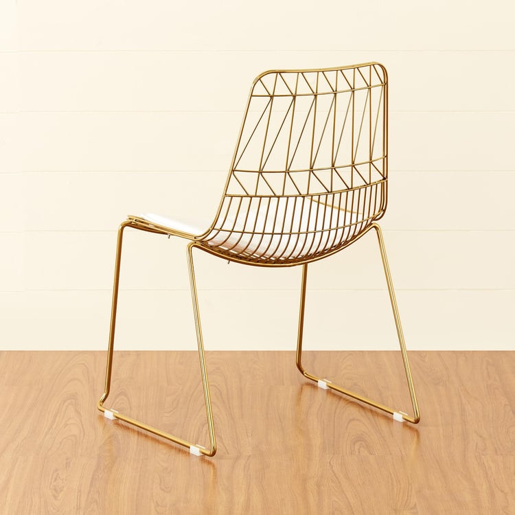 Jin Set of 2 Metal Dining Chairs - Gold