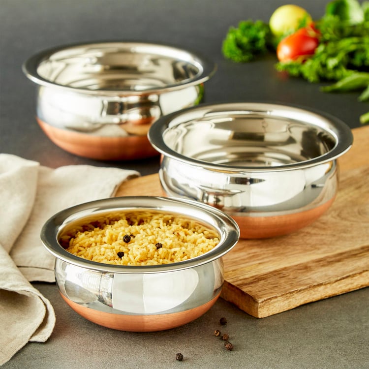 Corsica Aristo Set of 3 Stainless Steel Cooking Pots