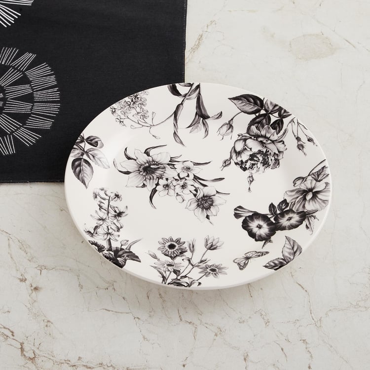 Maris-Botanical White Printed Stoneware Side Plate - 22.7cm