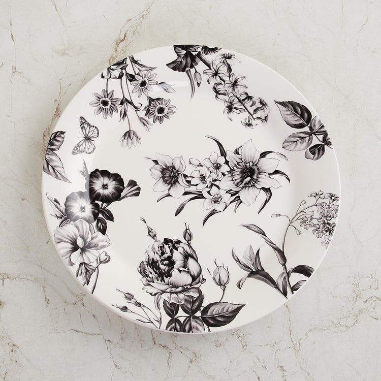 Maris-Botanical White Printed Stoneware Side Plate - 22.7cm