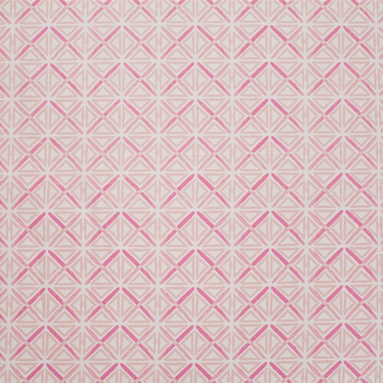 SWAYAM Pastel Vogue- Pink Geometric Printed Double Bedsheet- 3Pcs