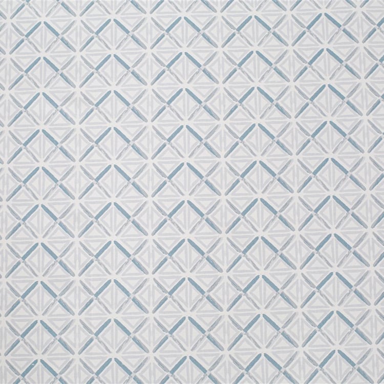SWAYAM Pastel Vogue - Grey Geometric Printed Doubled Bedsheet Set-3Pcs