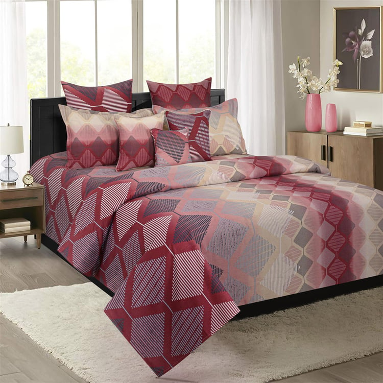 SWAYAM Pastel Vogue- Multicolour Printed Cotton Double Bedsheet Set-3Pcs
