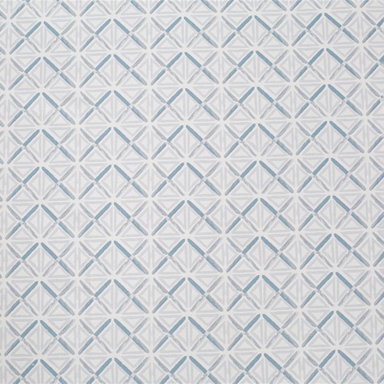 SWAYAM Pastel Vogue Blue Printed Extra Large Cotton Double Bedsheet Set- 274 x 274 cm - 3 Pcs