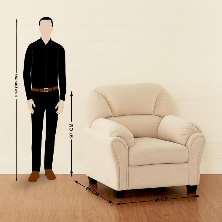 Celine Fabric 1-Seater Sofa - Beige