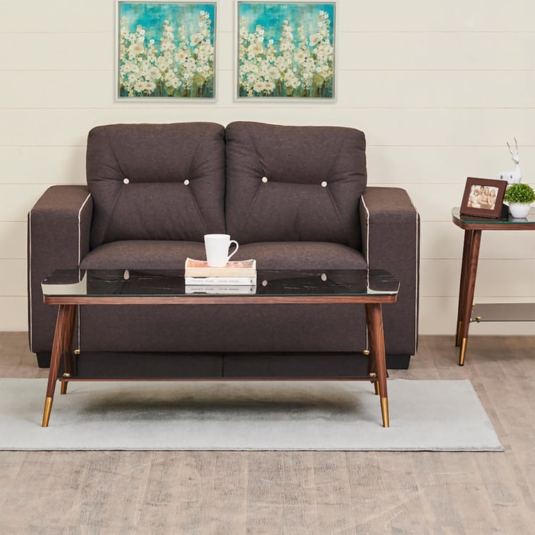 Duke Fabric 2-Seater Sofa - Brown