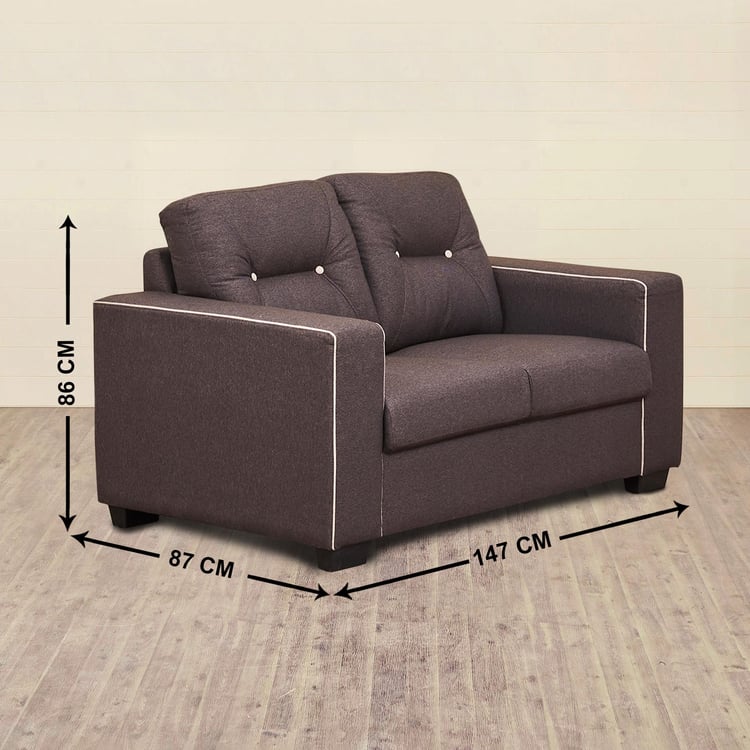 Duke Fabric 2-Seater Sofa - Brown