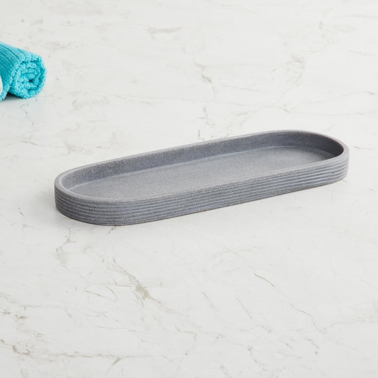 Urban Chic Grey Textured Polyresin Tray