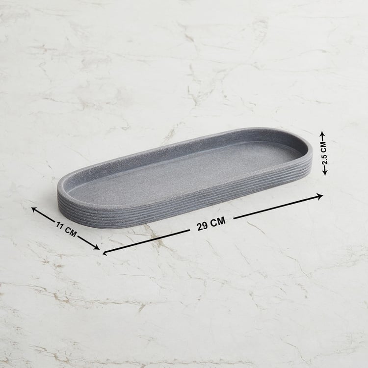 Urban Chic Grey Textured Polyresin Tray