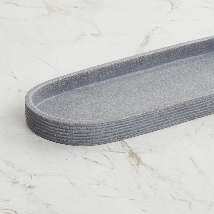 Urban Chic Grey Textured Polyresin Tray