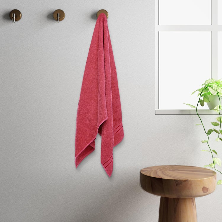 SPACES Day2Day Pink Textured Cotton Bath Towel - 70x150cm