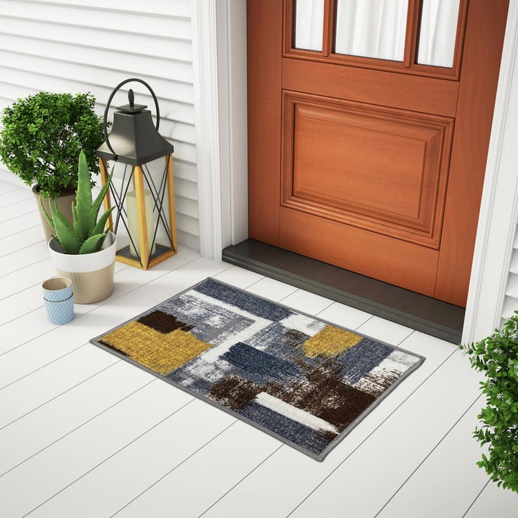 SPACES Unwinders Grey Printed Floormat - 38 x 57 cm
