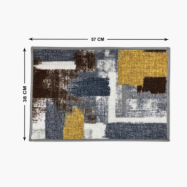 SPACES Unwinders Grey Printed Floormat - 38 x 57 cm