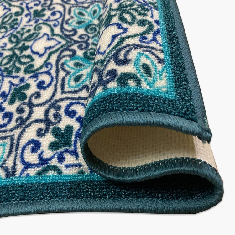 SPACES Unwinders Dark Green Textured Foot Mat - 38x57cm