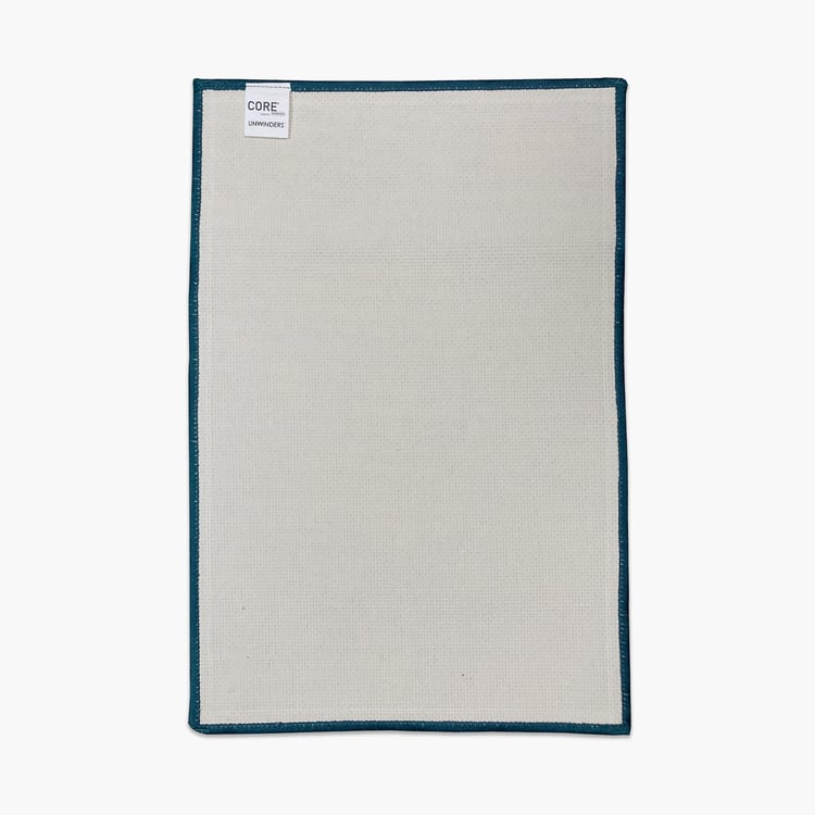 SPACES Unwinders Dark Green Textured Foot Mat - 38x57cm