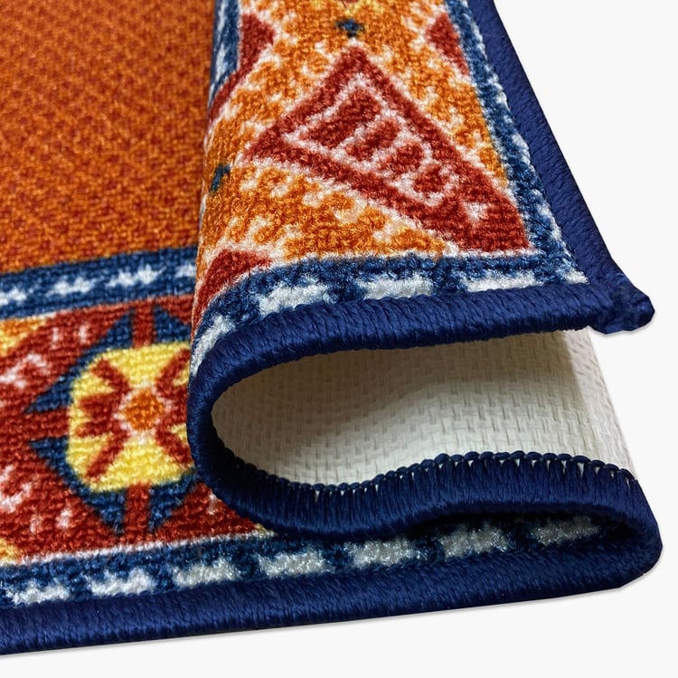 SPACES Unwinders Rust Geometric Printed Doormat - 38x57cm