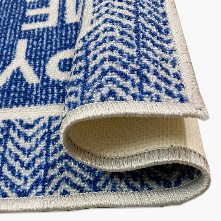 SPACES Unwinders Blue Textured Foot Mat - 38x57cm