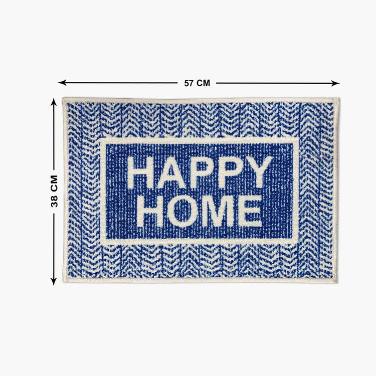 SPACES Unwinders Blue Textured Foot Mat - 38x57cm