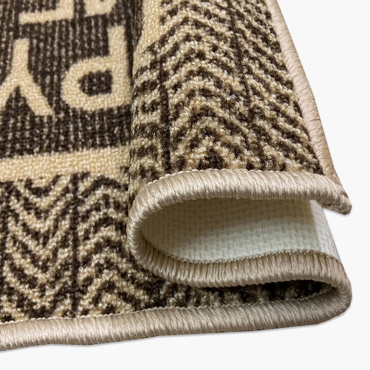 SPACES Unwinders Dark Brown Textured Foot Mat - 57x38cm