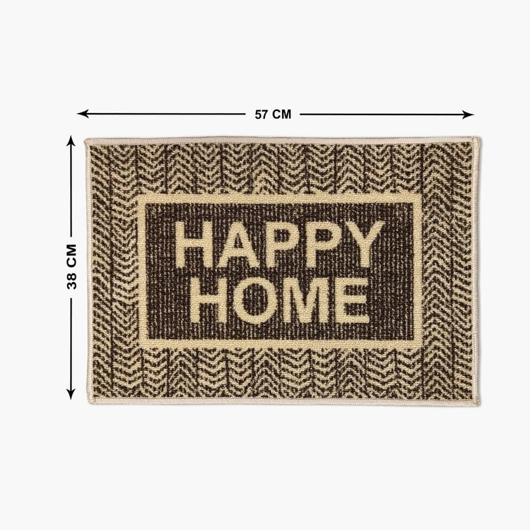 SPACES Unwinders Dark Brown Textured Foot Mat - 57x38cm