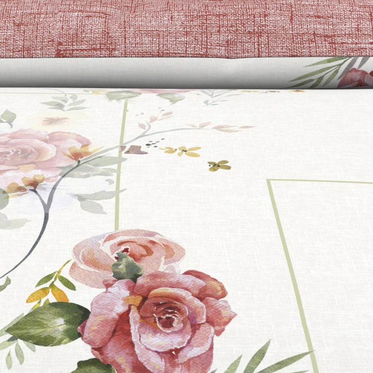 SPACES Organic Cotton Pink Printed Double Quilt - 150GSM